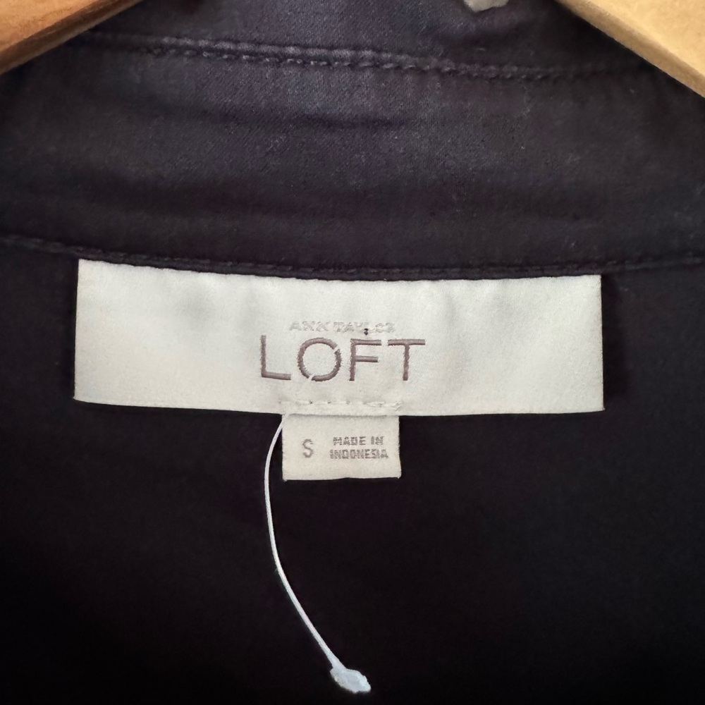 LOFT Women’s Black Button-Up Shirt Dress - Small - NWOT - Picture 3 of 3